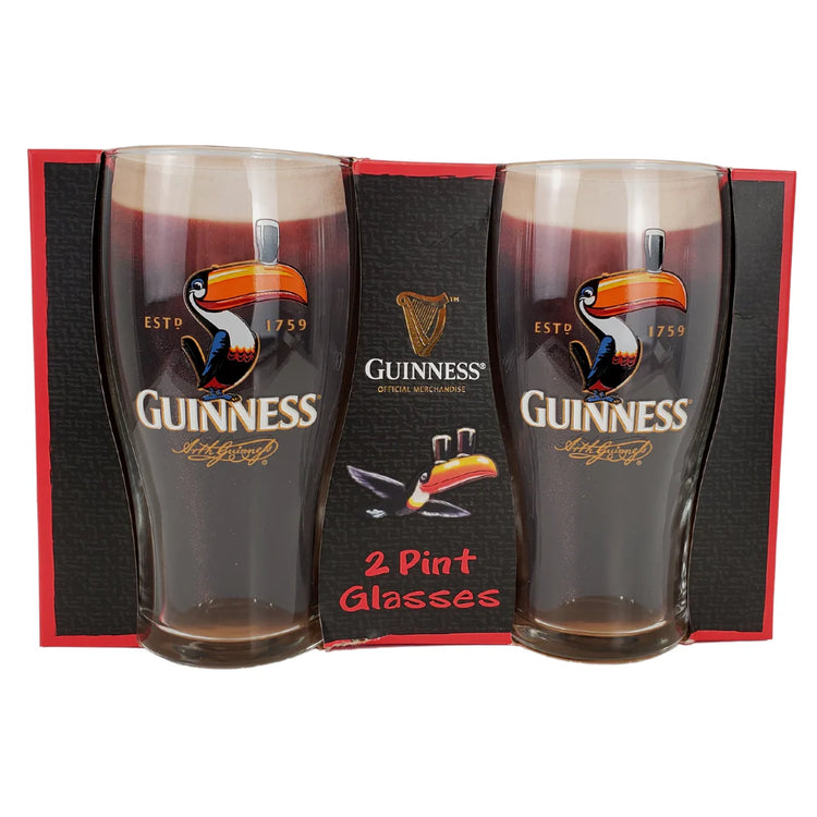 GUINNESS TOUCAN PINT GLASS PACK 2 PACK