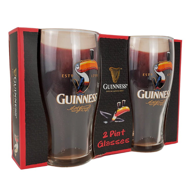 GUINNESS TOUCAN PINT GLASS PACK 2 PACK