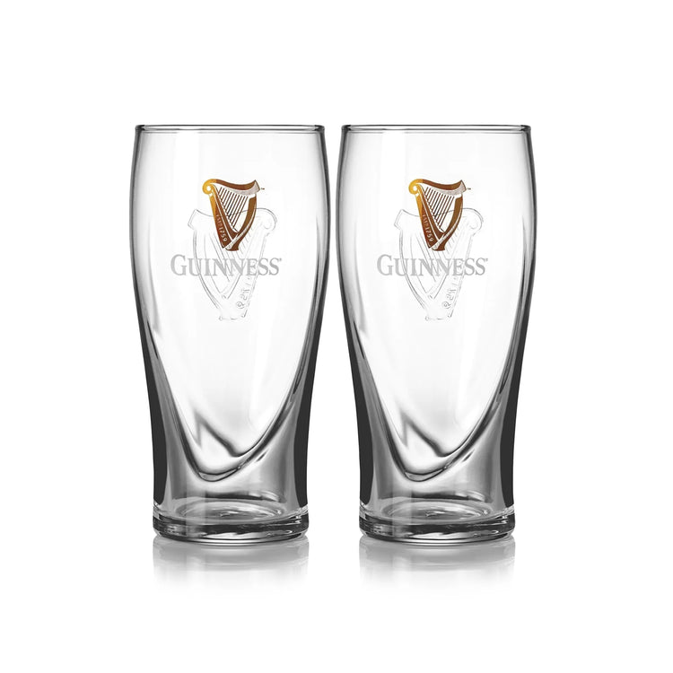 GUINNESS EMBOSSED 2 PINT GLASS PACK