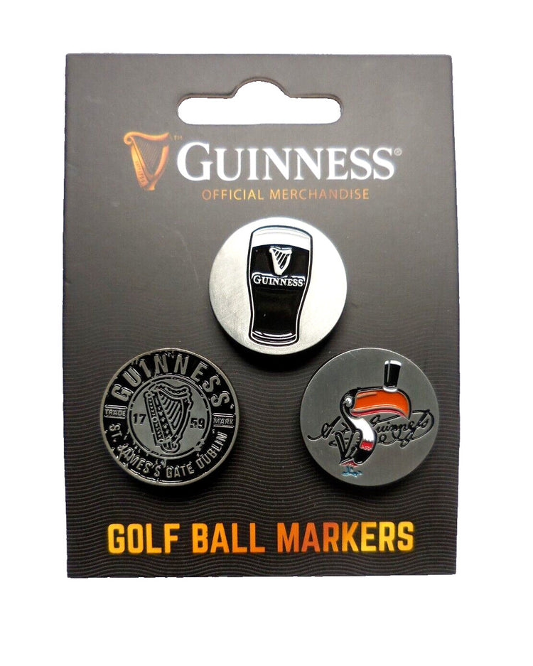 GUINNESS 3PK GOLF BALL MARKERS