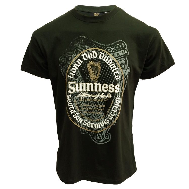GUINNESS IRISH LABEL BOTTLE GREEN T-SHIRT