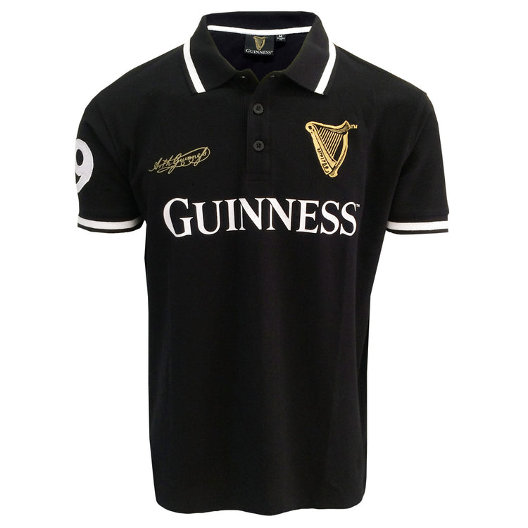 GUINNESS 59 WHITE STRIPED COLLAR T-SHIRT (BLACK)