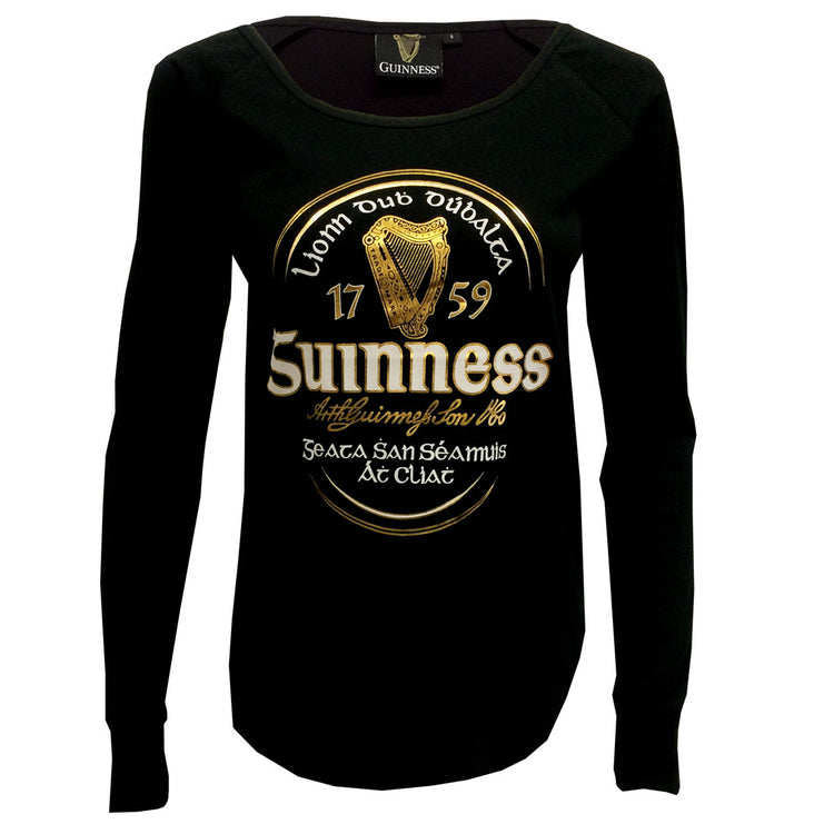 GUINNESS IRISH LABEL BLACK WOMAN T-SHIRT