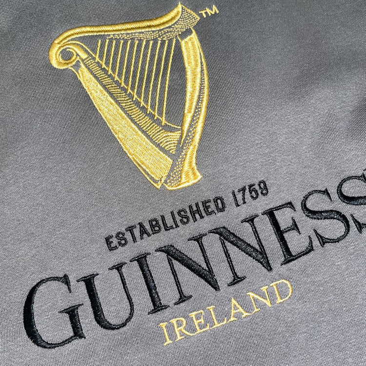 GUINNESS EMBLEM HARP UNISEX HOODIE (PEWTER)