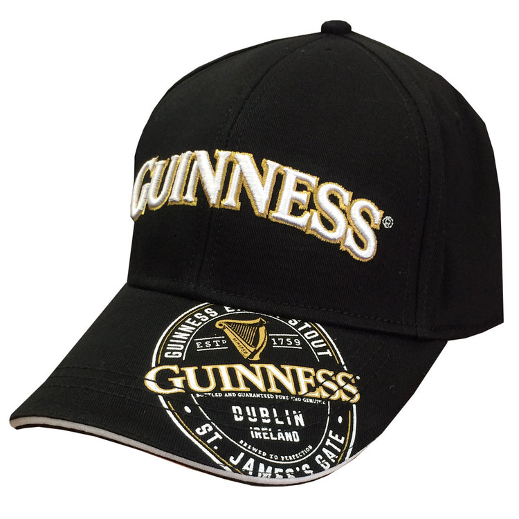 GUINNESS LABEL BASEBALL CAP (BLACK)