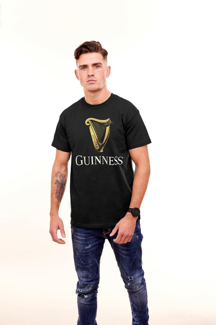 GUINNESS HARP R/N T-SHIRT (BLACK)