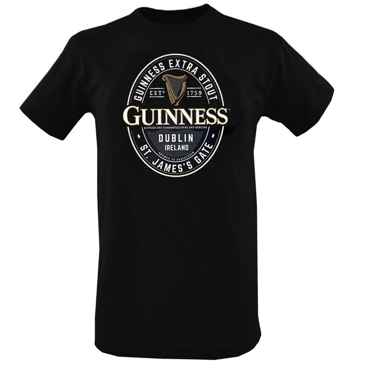 GUINNESS ST JAMES’S GATE LABEL BLACK T-SHIRT