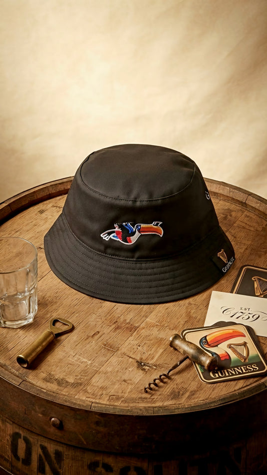 BLK/CRM TOUCAN HAWAIIAN BUCKET HAT (DOUBLE SIDE WEARING CAP)