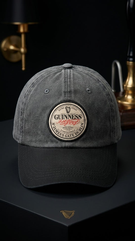 BLK ACID WASH PRINT BADGE BBALL CAP-OS