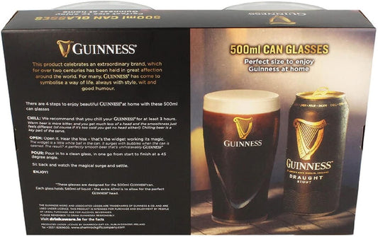 GUINNESS EMBOSSED 500ML 2 GLASS PACK