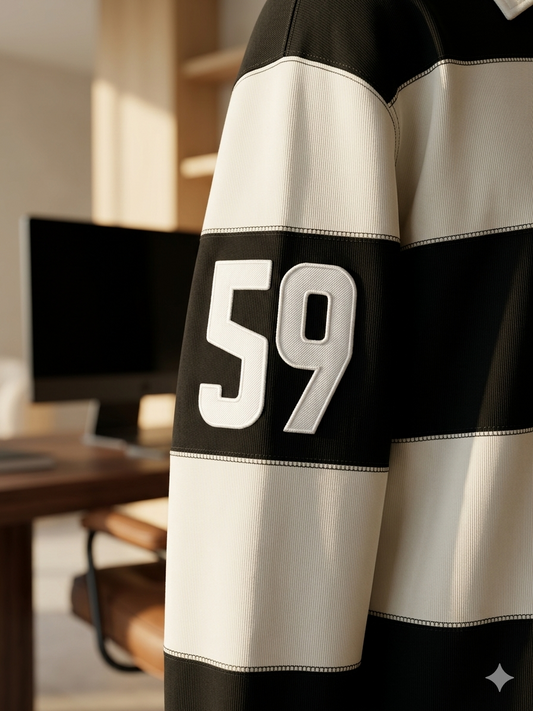 GUINNESS CREAM & BLACK RUGBY SHIRT