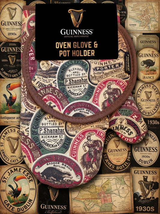 GUINNESS ARCHIVE LABEL OVEN FLOVE & POT HOLDER