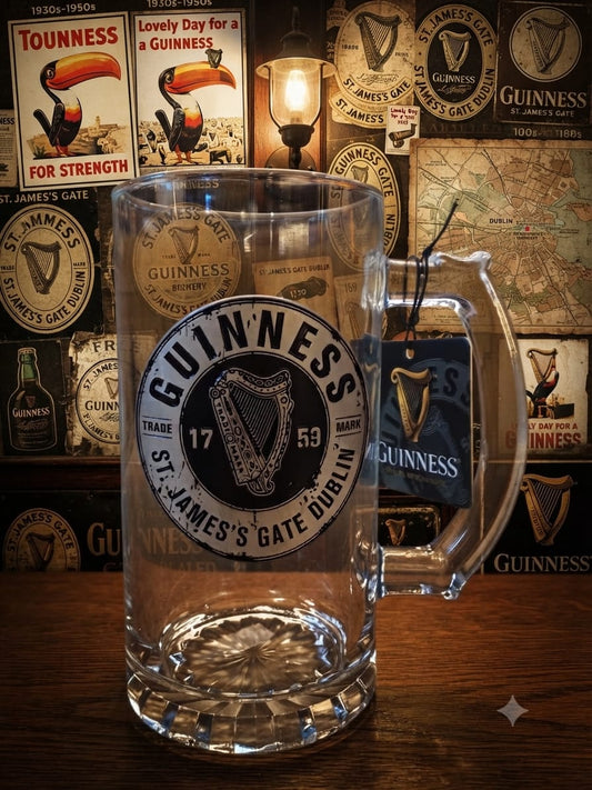 GUINNESS TANKARD WITH PEWTER LOGO