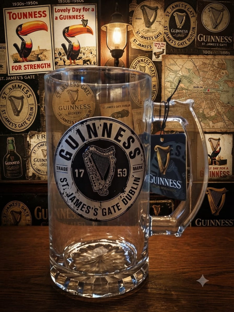 GUINNESS TANKARD WITH PEWTER LOGO