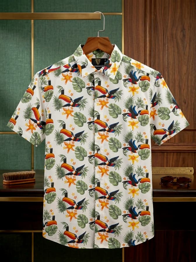 CRM TOUCAN HAWAIIAN PRINT MENS S/S SHIRT