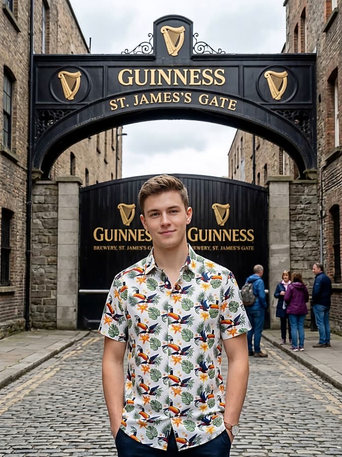 CRM TOUCAN HAWAIIAN PRINT MENS S/S SHIRT