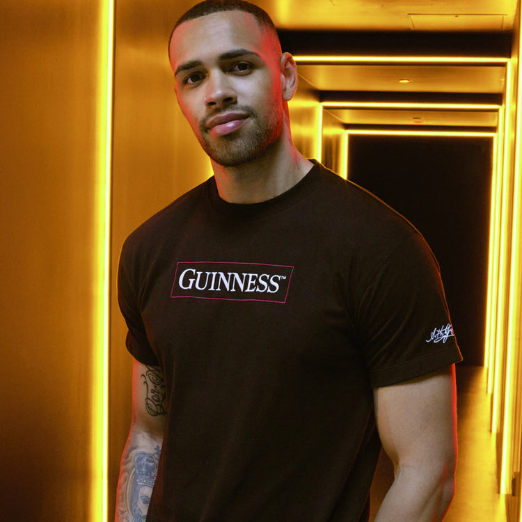 GUINNESS EMBLEM & HARP BACK T-SHIRT (BLACK)