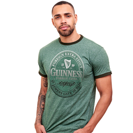 GUINNESS BADGE ROUND NECK T-SHIRT (GREEN GRINDLE)
