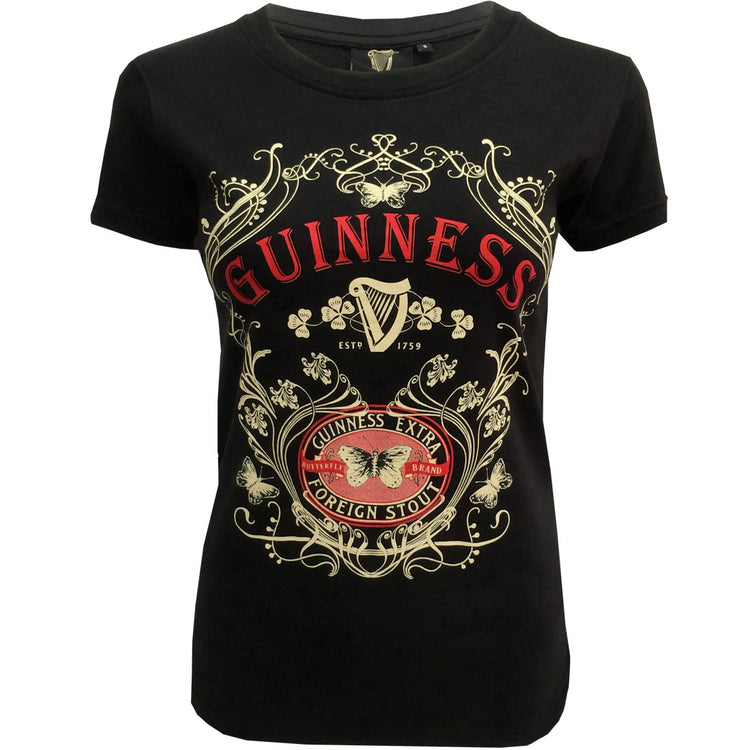 GUINNESS BUTTERFLY BRAND LABEL WOMAN T-SHIRT