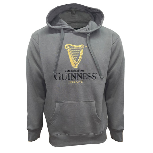 GUINNESS EMBLEM HARP UNISEX HOODIE (PEWTER)