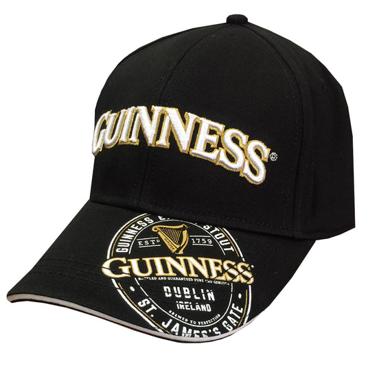 GUINNESS LABEL BASEBALL CAP (BLACK)