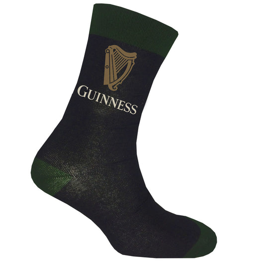GUINNESS IRISH LABEL HARP BLACK & BOTTLE GREEN SOCKS