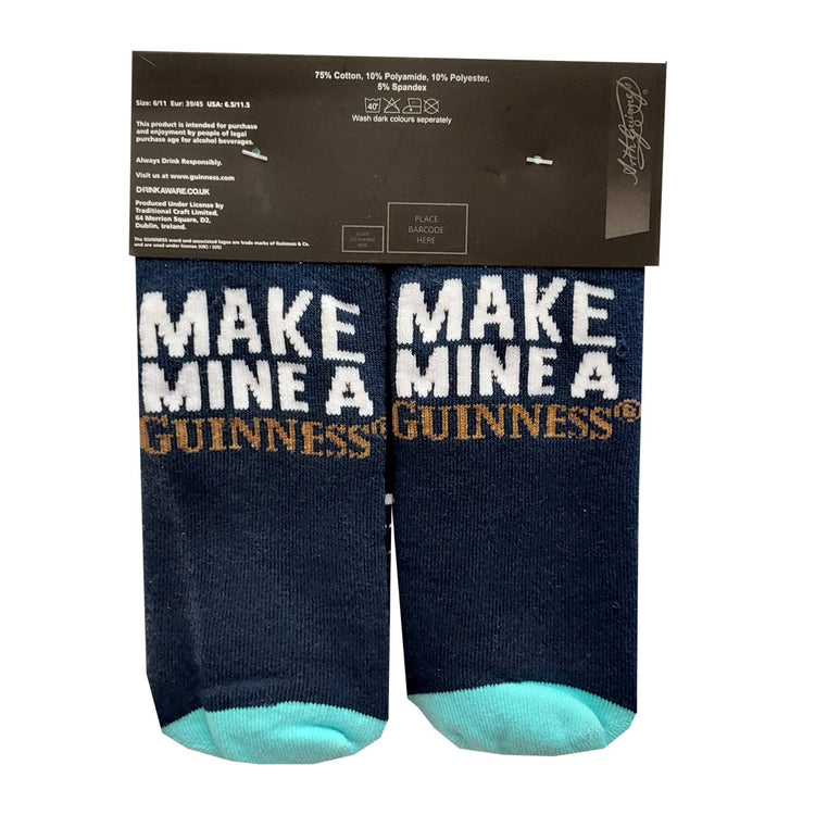 GUINNESS MAKE MINE A SOCK (NAVY/TUR GIFT)